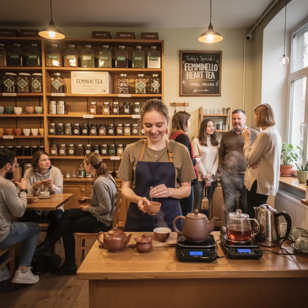 Moteris mėgaujasi arbata, sėdėdama po Sicilijos saule, simbolizuojančia tradiciją.